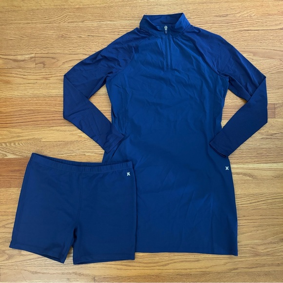 Hurley Active Dress and Shorts Women’s Medium Blue Athleticwear 2 Piece Set New - Picture 1 of 11